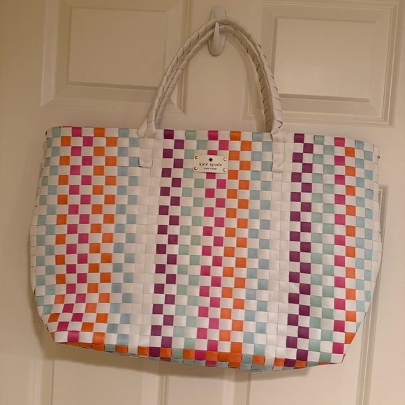 NEW KATE SPADE WOVEN BEACH TOTE - Picture 6 of 6